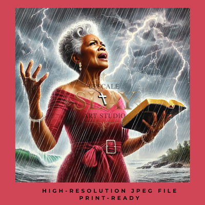 She Commands the Storm – Digital Faith Art Print