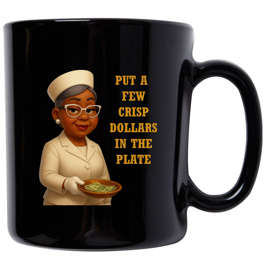 Put a Few Crisp Dollars in the Plate – Motherboard Mug (Black Glossy)