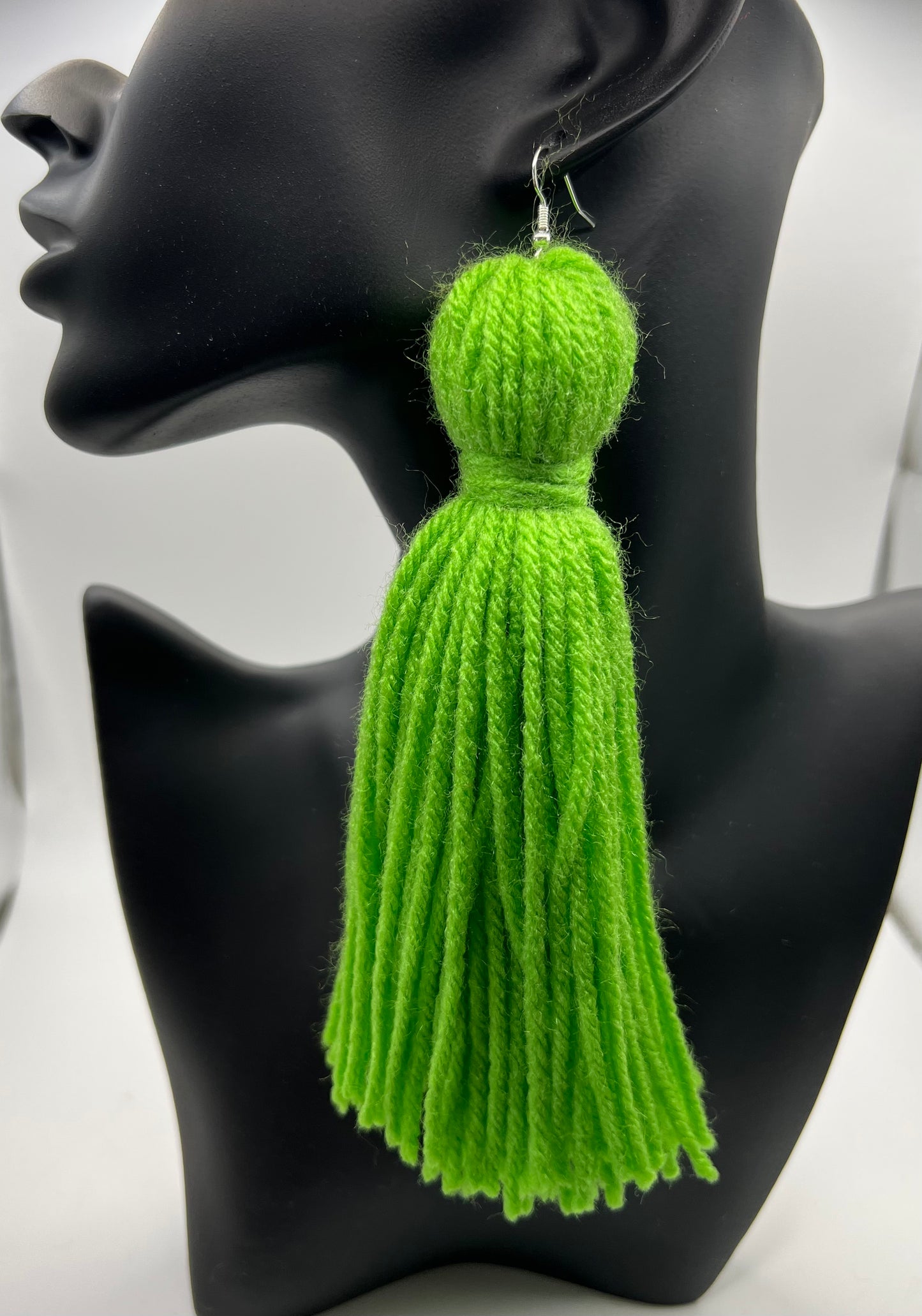 Lime Pop Yarn Tassel Earring