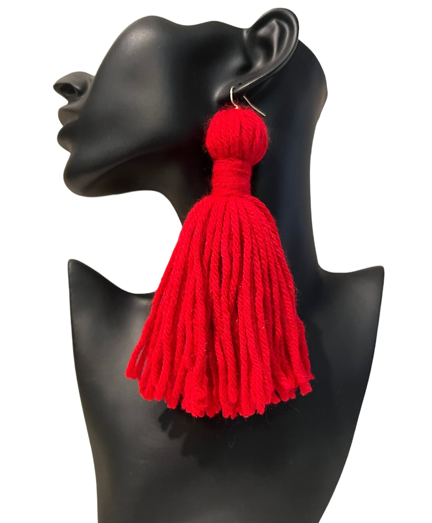 Fire Engine Yarn Tassel Earring