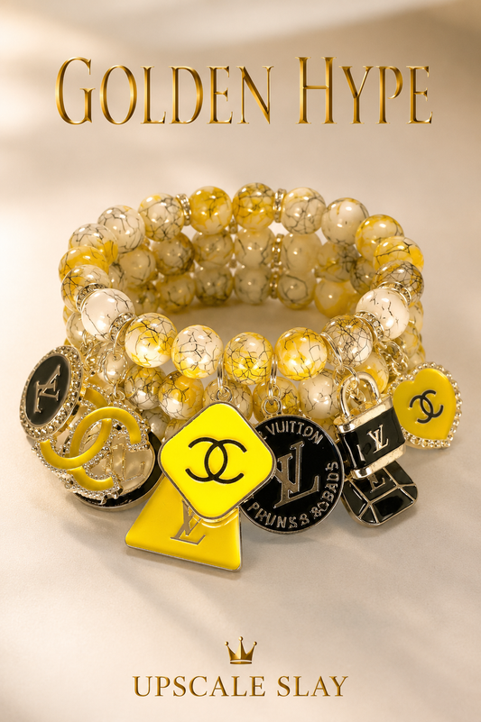 Golden Hype – 3-Stack Charm Bracelet