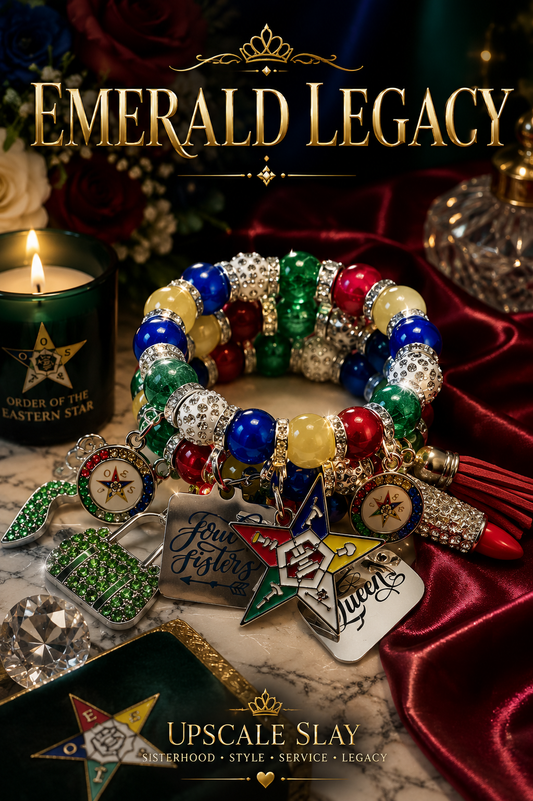 Emerald Legacy – Order of the Eastern Star– 3-Stack Charm Bracelet