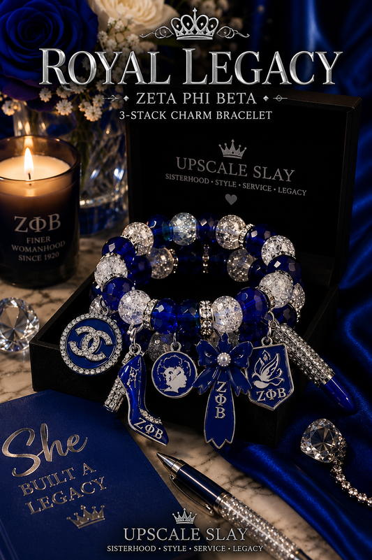 Royal Legacy – Zeta Phi Beta  – 3-Stack Charm Bracelet