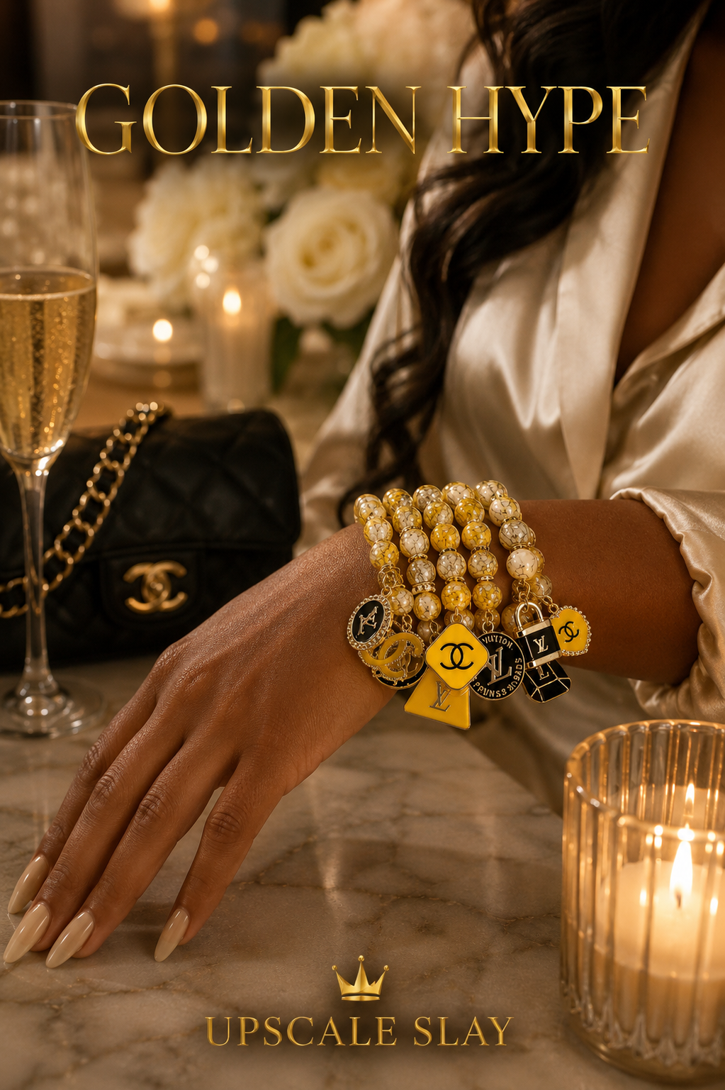 Golden Hype – 3-Stack Charm Bracelet