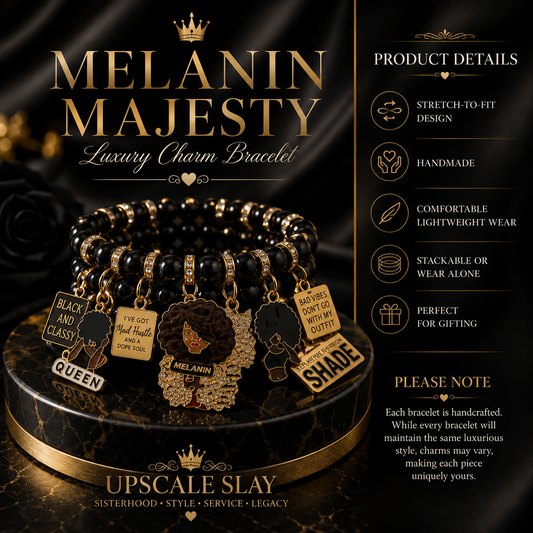 Melanin Majesty Luxury Charm Bracelet