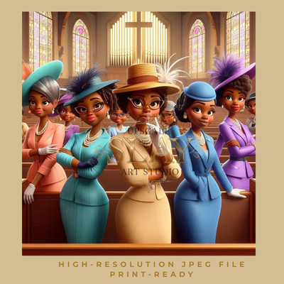 Sanctified & Styled – Church Lady Digital Art Print
