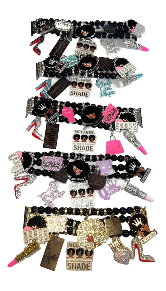 Pre-Order Black Girl Magic Apple Band With Rhinestone Connector-PLEASE READ DESCRIPTION BEFORE ORDERING