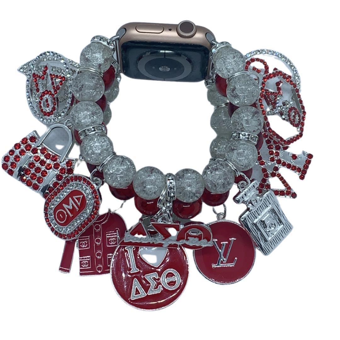 Pre-Order Sorority Inspired Apple Watch Band Made to Order-Traditional (No Rhinestones)  Connector-PLEASE READ DESCRIPTION BELOW