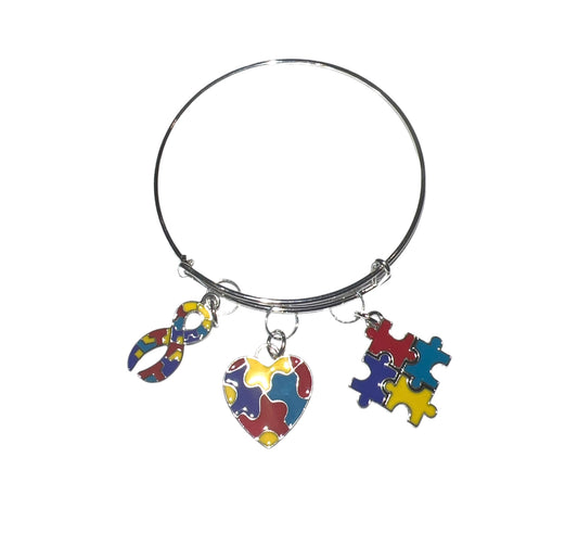 Autism Awareness Adjustable Bangle/Bracelet