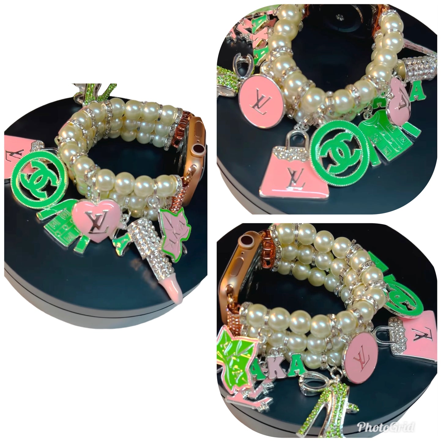 Pre-Order Sorority Inspired Apple Watch Band Made to Order-Rhinestone Connector-PLEASE READ DESCRIPTION BELOW