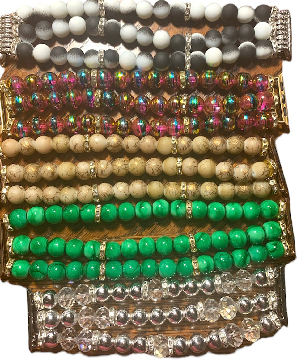 Beaded Apple Watch Band  No Charms